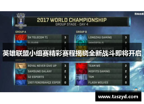 英雄联盟小组赛精彩赛程揭晓全新战斗即将开启